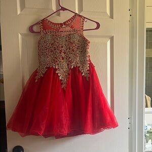 Tip Top Kids Red and Gold Formal Dress
